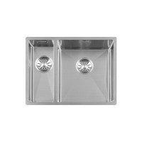 GC R1534-40  anderhalve Rvs spoelbak 15cm x 40cm + 34cm x 40cm R10 radius (onderbouw / vlak inleg)