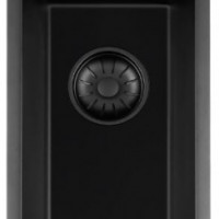 GC BLC1740  Black Quartz spoelbak 17cm x 40cm R10 zwarte korfplug (onderbouw / vlak inleg)