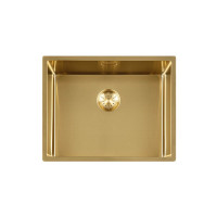 GC SP5040 Gold PVD spoelbak 50cm x 40cm R10 radius met gold korfplug  (onderbouw / vlak inleg)