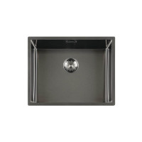 GC SP5040 GunMetal PVD spoelbak 50cm x 40cm R10 radius met gunmetal korfplug  (onderbouw / vlak inleg)